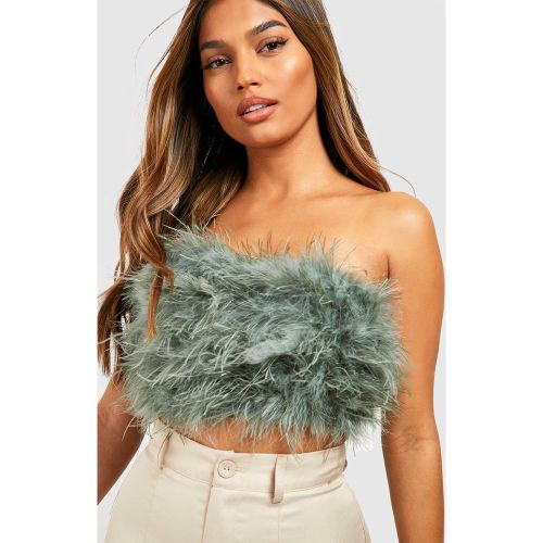 Crop Top À Plumes - 40 - boohoo - Modalova