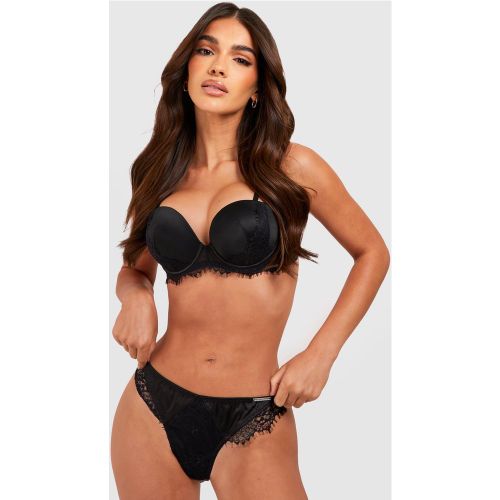 Soutien-Gorge Push-Up Satiné À Dentelle - 38C - boohoo - Modalova