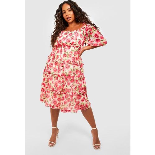 Grande Taille - Robe Mi-Longue Froncée En Mesh - 56 - boohoo - Modalova