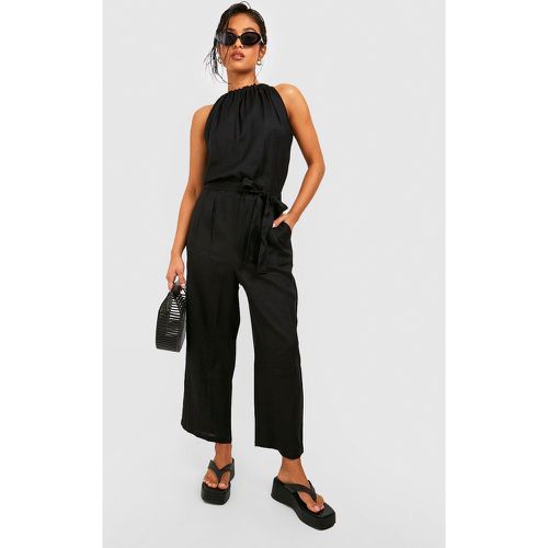 Petite" - Combinaison Jupe-Culotte En Lin À Ceinture - 40 - boohoo - Modalova