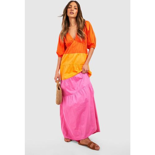 Robe Babydoll Color Block En Coton - 40 - boohoo - Modalova