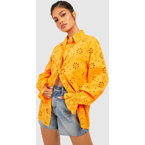 Chemise Oversize Brodée À Volants - 36 - boohoo - Modalova