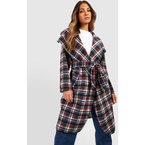 Manteau À Carreaux Et Col Châle - boohoo - Modalova