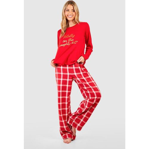 Pyjama De Noël À Slogan Naughty List - 36 - boohoo - Modalova