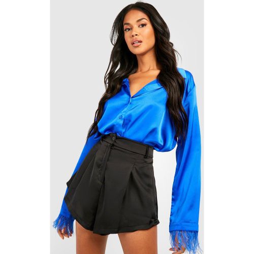 Chemise Satinée À Plumes - 40 - boohoo - Modalova