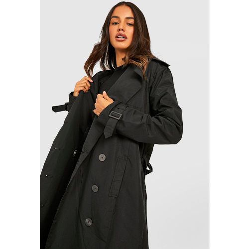 Trench Ceinturé - Noir - 38, Noir - boohoo - Modalova