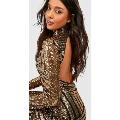 Robe Mi-Longue Pailletée En Mesh - 40 - boohoo - Modalova