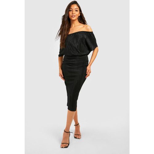 Robe De Soirée Plissée À Épaules Dénudées - 42 - boohoo - Modalova