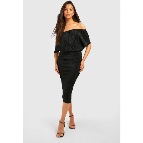 Robe De Soirée Plissée À Épaules Dénudées - 42 - boohoo - Modalova