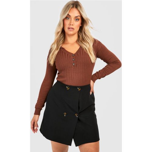 Grande Taille - Mini-Jupe Portefeuille - 52 - boohoo - Modalova