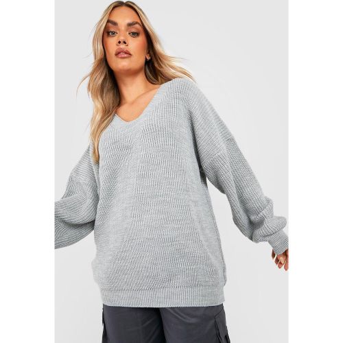Grande Taille - Pull En Maille À Col V - 46 - boohoo - Modalova