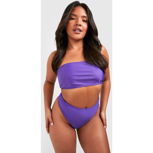 Grande Taille - Bikini Bandeau Taille Haute - 44 - boohoo - Modalova