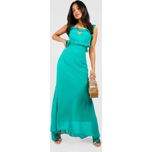 Petite" - Robe Longue Texturée À Volants - 44 - boohoo - Modalova