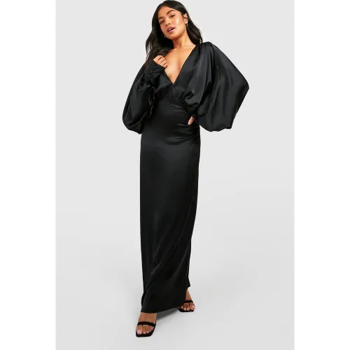 Petite" - Robe Longue Satinée - 32 - boohoo - Modalova