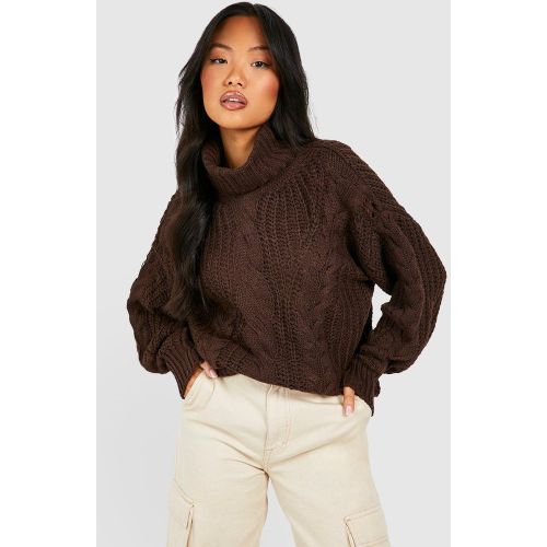 Petite" - Pull En Maille Torsadée À Col Roulé - M/L - boohoo - Modalova