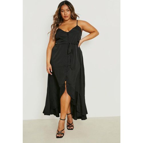 Grande Taille - Robe Mi-Longue Boutonnée À Ourlet Volanté - 44 - boohoo - Modalova