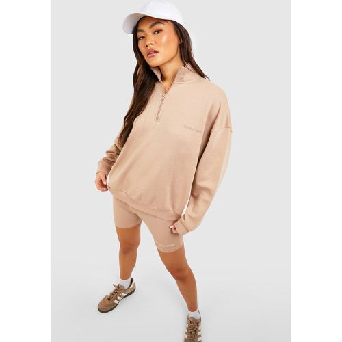 Ensemble Avec Sweat Oversize Zippé Et Short Cycliste - S - boohoo - Modalova