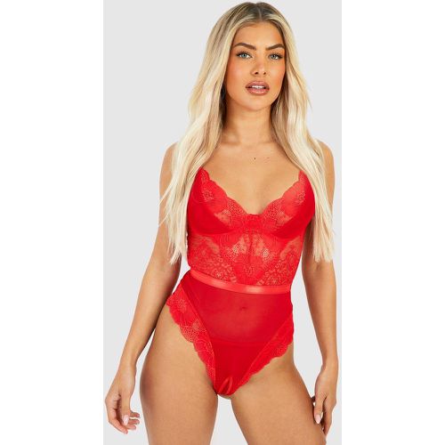 Body En Mesh Et Dentelle - L - boohoo - Modalova