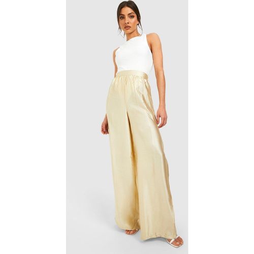 Pantalon Large Satiné - 34 - boohoo - Modalova
