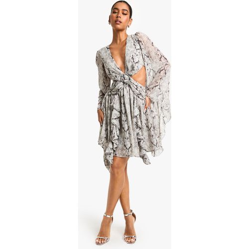 Robe Patineuse Découpée Imprimée - 40 - boohoo - Modalova