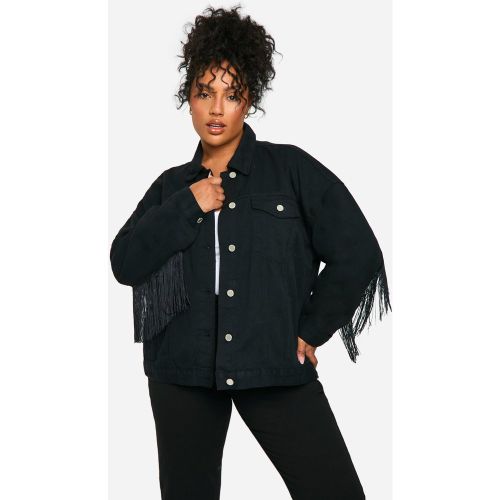 Grande Taille - Veste En Jean Délavé À Pompons - 56 - boohoo - Modalova