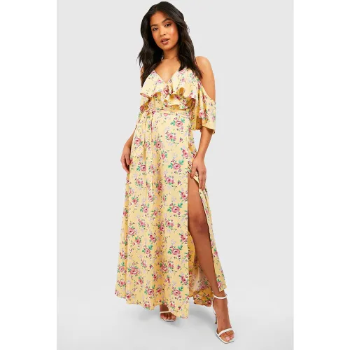 Petite" - Robe Longue Fleurie À Épaules Dénudées - 42 - boohoo - Modalova