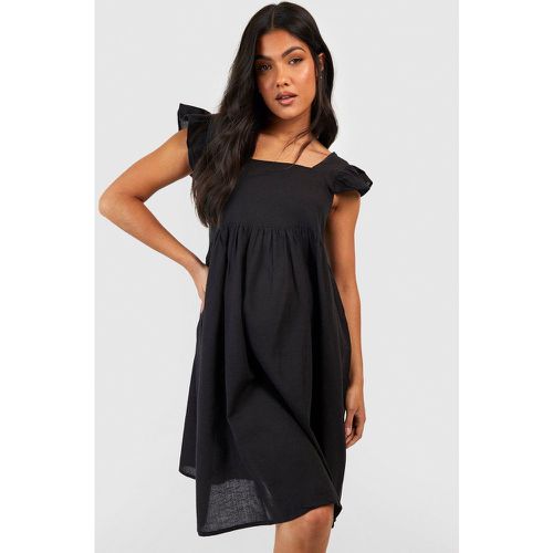 Maternité - Robe De Grossesse En Lin À Volants - 40 - boohoo - Modalova