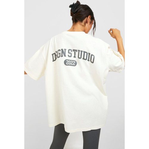 T-Shirt Oversize À Slogan Dsgn Studio Au Dos - Blanc Écru - S, Blanc Écru - boohoo - Modalova