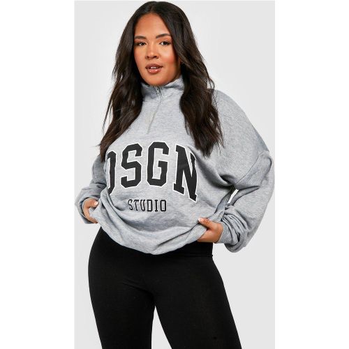 Grande Taille - Sweat Oversize Zippé À Slogan Dsgn Studio - 44 - boohoo - Modalova