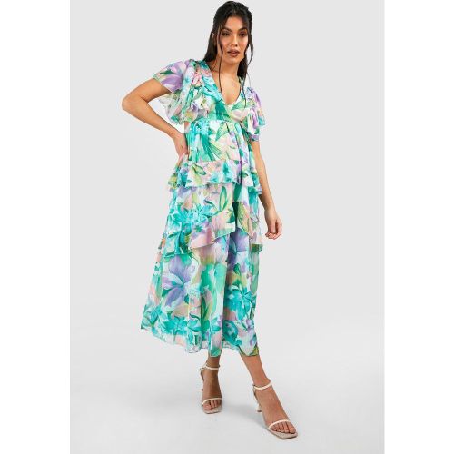 Maternité - Robe Longue Fleurie À Volants - 40 - boohoo - Modalova