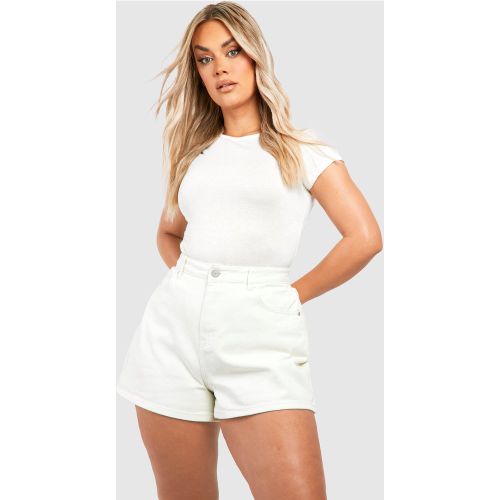 Grande Taille - Short Mom En Jean - Blanc Écru - 56, Blanc Écru - boohoo - Modalova