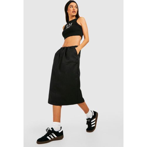 Jupe Cargo Mi-Longue Taille Haute - 34 - boohoo - Modalova