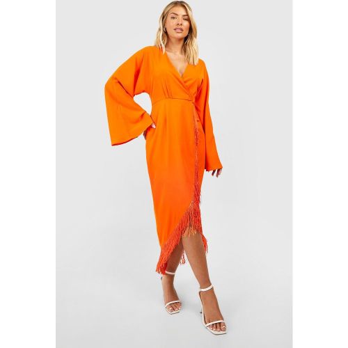 Robe Portefeuille À Franges - 36 - boohoo - Modalova