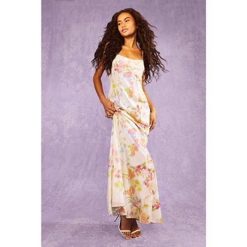 Robe Longue Fleurie En Mousseline De Soie - 40 - boohoo - Modalova