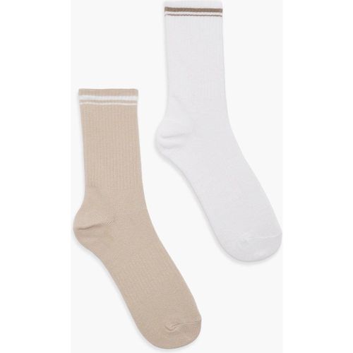 Lot De 2 Paires De Chaussettes Rayées - One Size - boohoo - Modalova