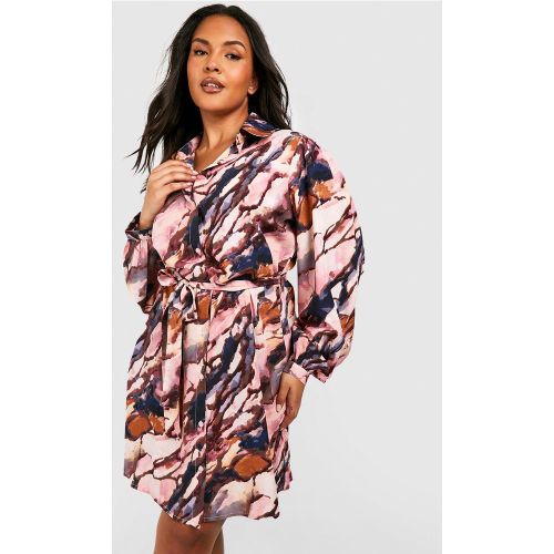 Grande Taille - Robe Chemise Imprimée - 46 - boohoo - Modalova