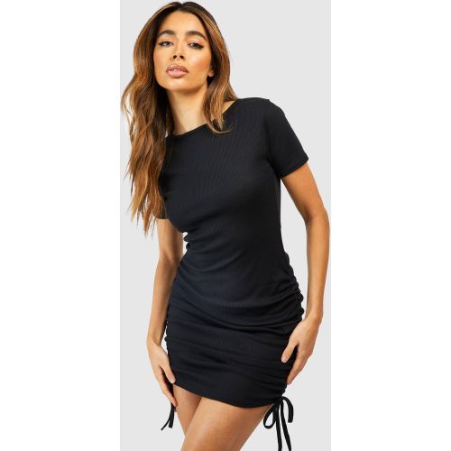 Robe Moulante Côtelée Froncée - 40 - boohoo - Modalova