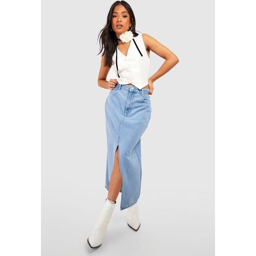 Petite" - Jupe Longue Fendue En Jean - 36 - boohoo - Modalova