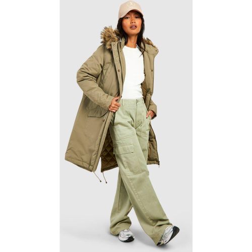 Parka Longue Avec Empiècement En Synthétique - 40 - boohoo - Modalova