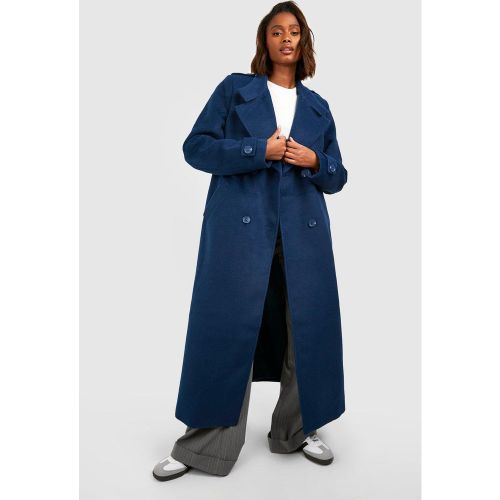 Manteau Long Croisé En Laine - 36 - boohoo - Modalova