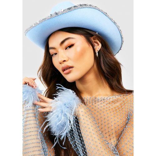 Chapeau De Cowboy À Sequins - One Size - boohoo - Modalova