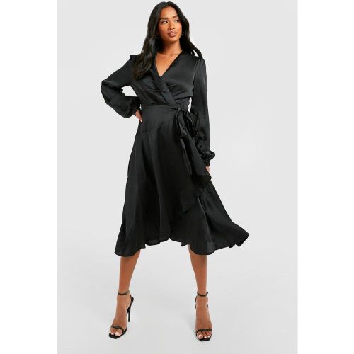 Petite" - Robe Patineuse Mi-Longue Satinée - 38 - boohoo - Modalova