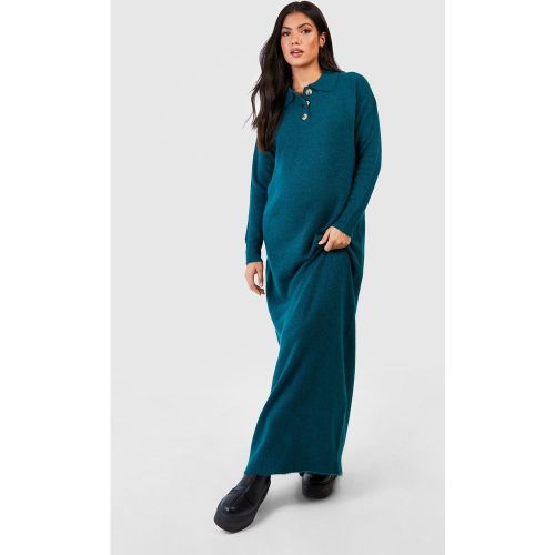 Maternité - Robe Longue De Grossesse À Col Boutonné - 44 - boohoo - Modalova