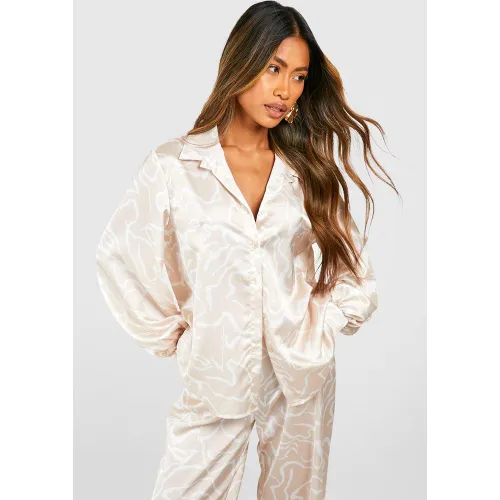 Chemise Ample À Imprimé Abstrait - 14 - boohoo - Modalova