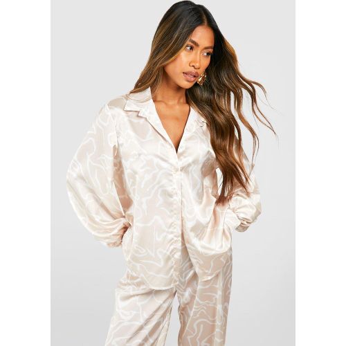 Chemise Ample À Imprimé Abstrait - 14 - boohoo - Modalova