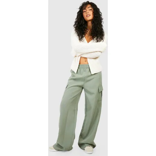 Pantalon Cargo Droit Taille Haute - 38 - boohoo - Modalova