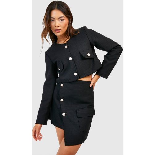 Mini-Jupe Asymétrique Boutonnée - 36 - boohoo - Modalova