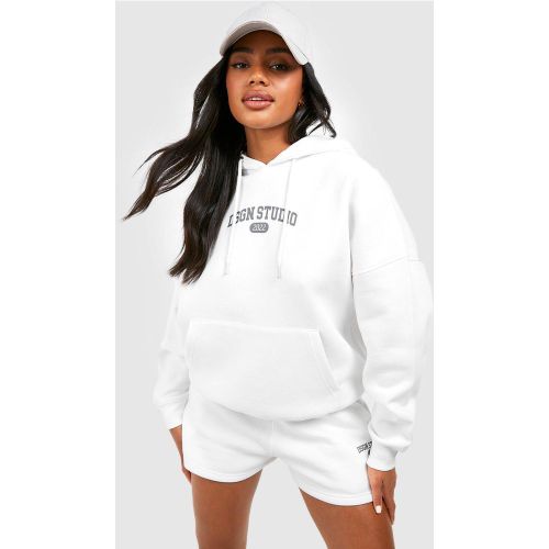 Survêtement À Slogan Avec Short - Blanc Écru - S, Blanc Écru - boohoo - Modalova