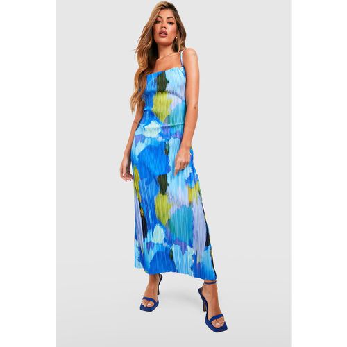 Robe Longue Plissée À Imprimé Abstrait - 36 - boohoo - Modalova