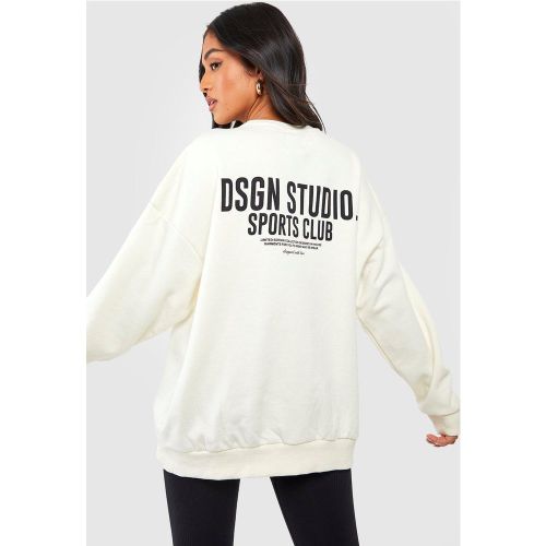 Petite" - Sweat Imprimé À Slogan - Blanc Écru - S, Blanc Écru - boohoo - Modalova